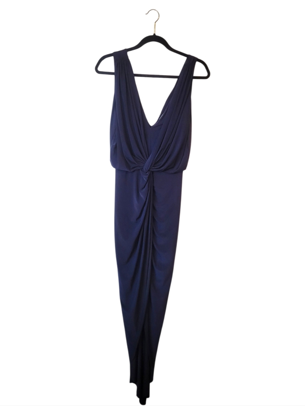 Misa Los Angeles Leza Deep Navy Knot-Front Dress Size S